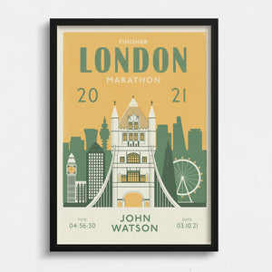 London Marathon Personalised Print