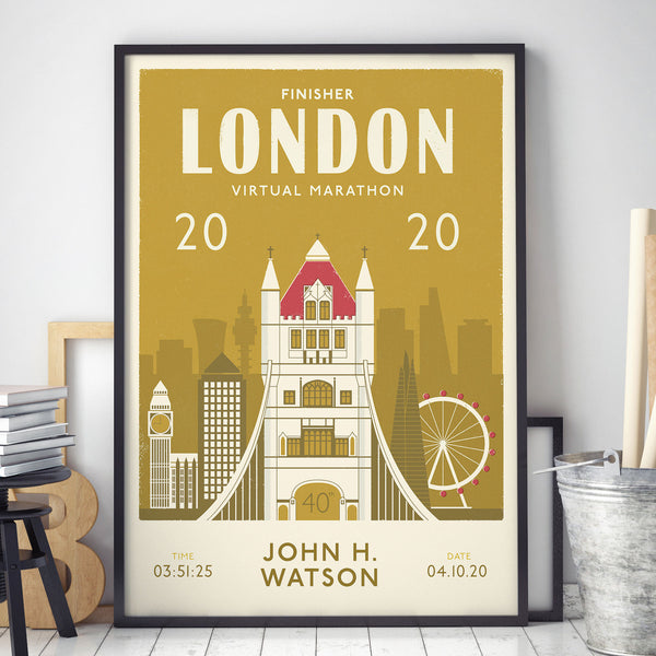 Virtual London Marathon 2020 Personalised Print