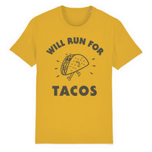 Load image into Gallery viewer, Will Run for Tacos Unisex Tee Shirt