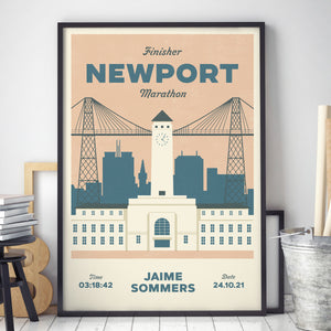 Newport Marathon personalised print