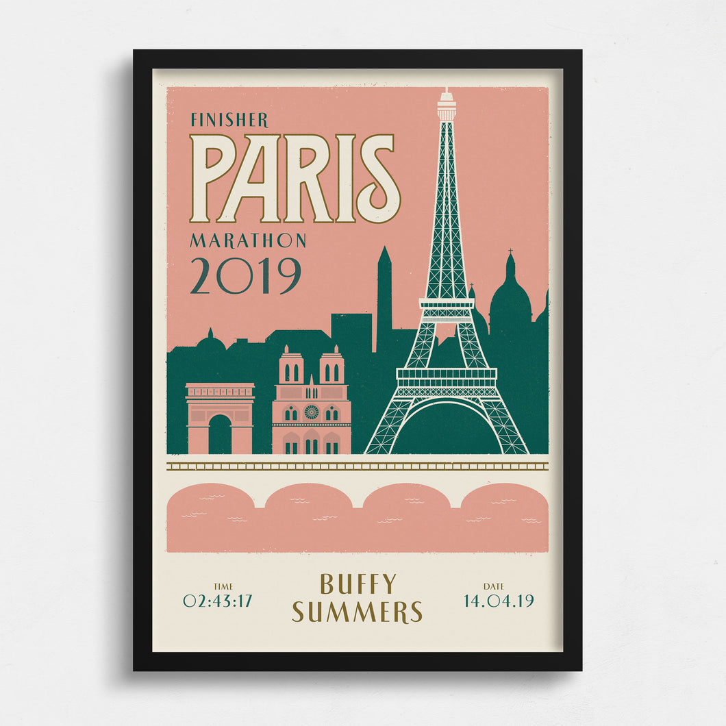 Paris Marathon personalised print