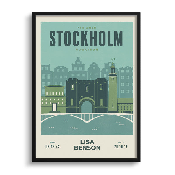 Stockholm Marathon Personalised Print
