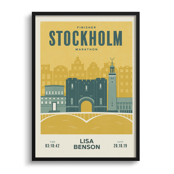 Stockholm Marathon Personalised Print