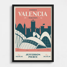 Load image into Gallery viewer, Personalised Valencia Marathon Print