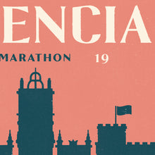 Load image into Gallery viewer, Personalised Valencia Marathon Print close up 2